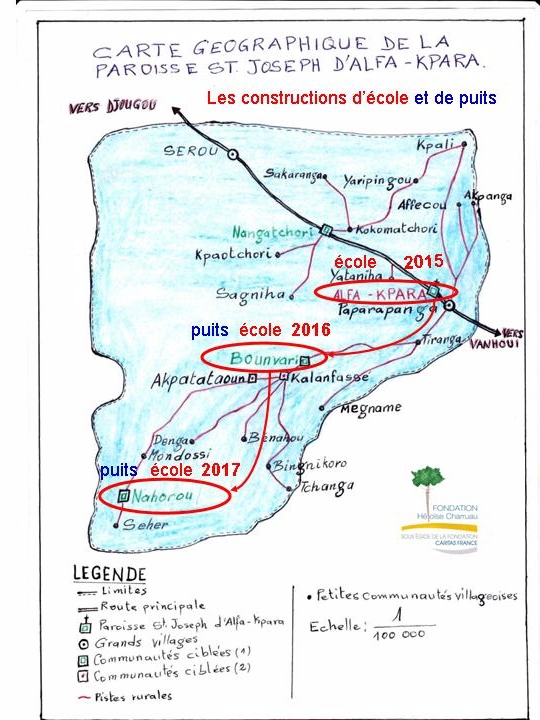 puits et ecole paroisse Alfa Kpara